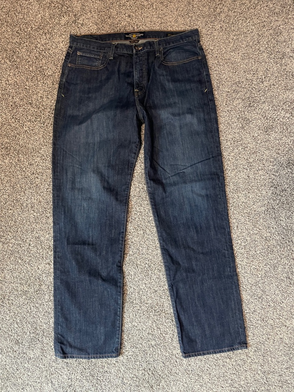 Men's Lucky Brand Dark Blue Denim Jeans 38 x 34